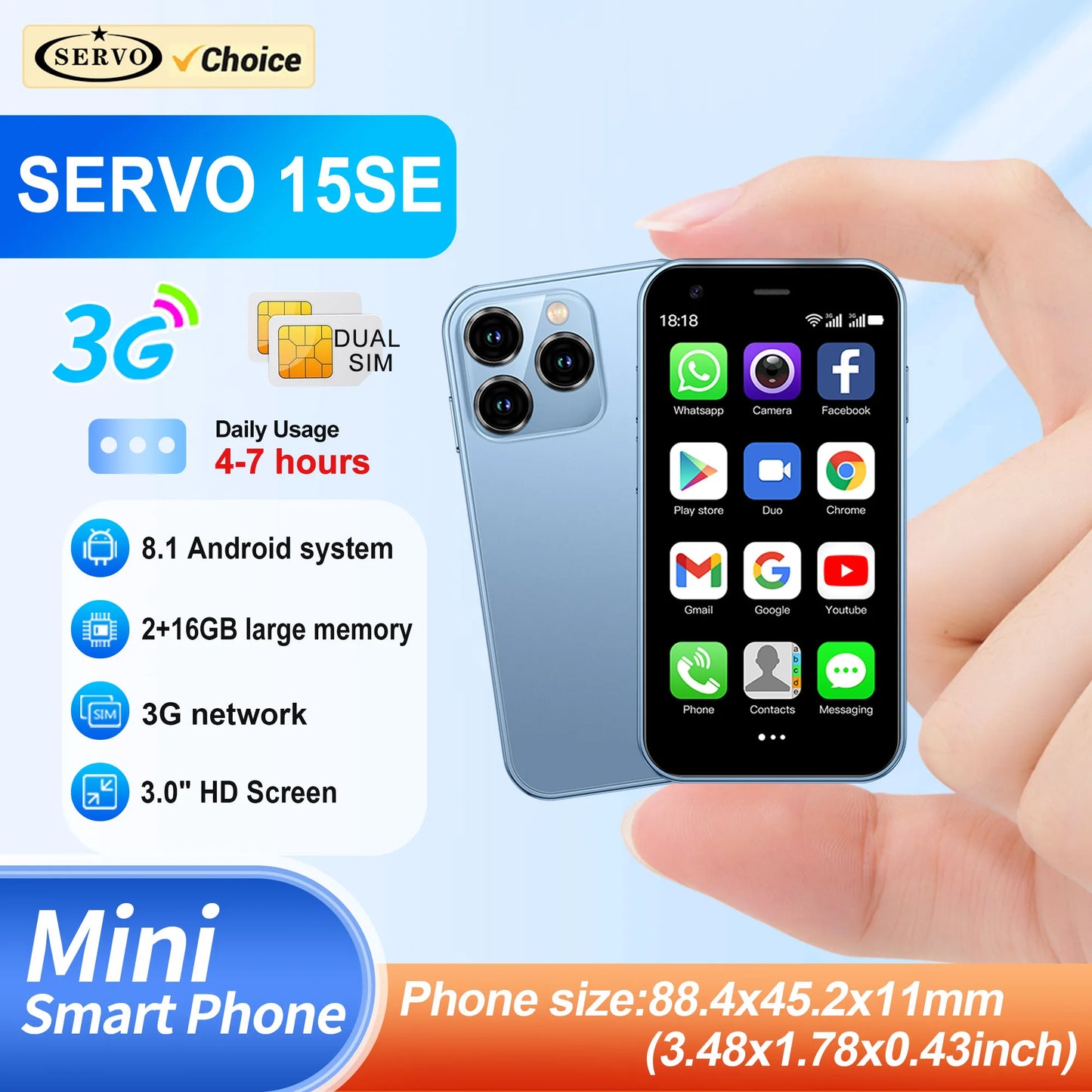 SERVO 15SE Mini Smartphone 3G